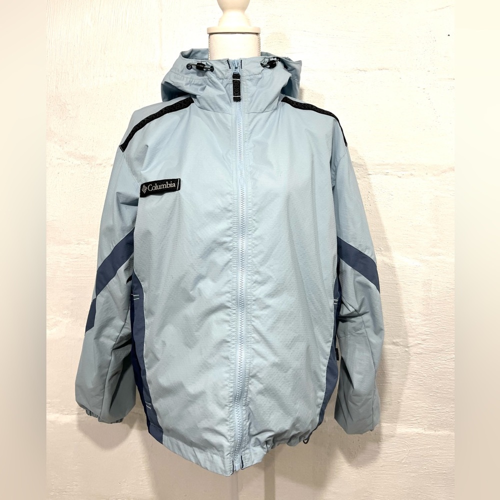 COLUMBIA WOMENS ZIP HOODED WINDBREAKER (a520)